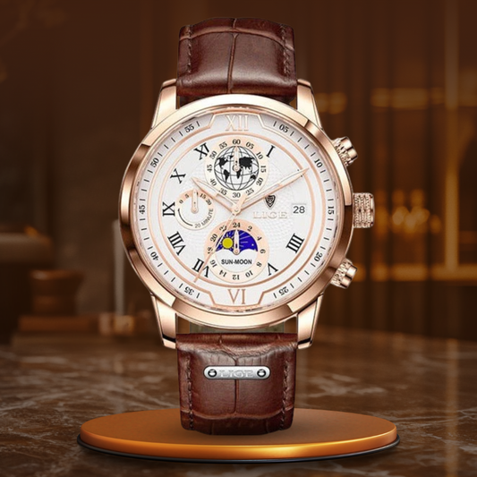 Premium Lederarmband Chronograph Uhr