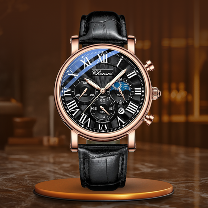 Luxus Lederarmband Quarzuhr