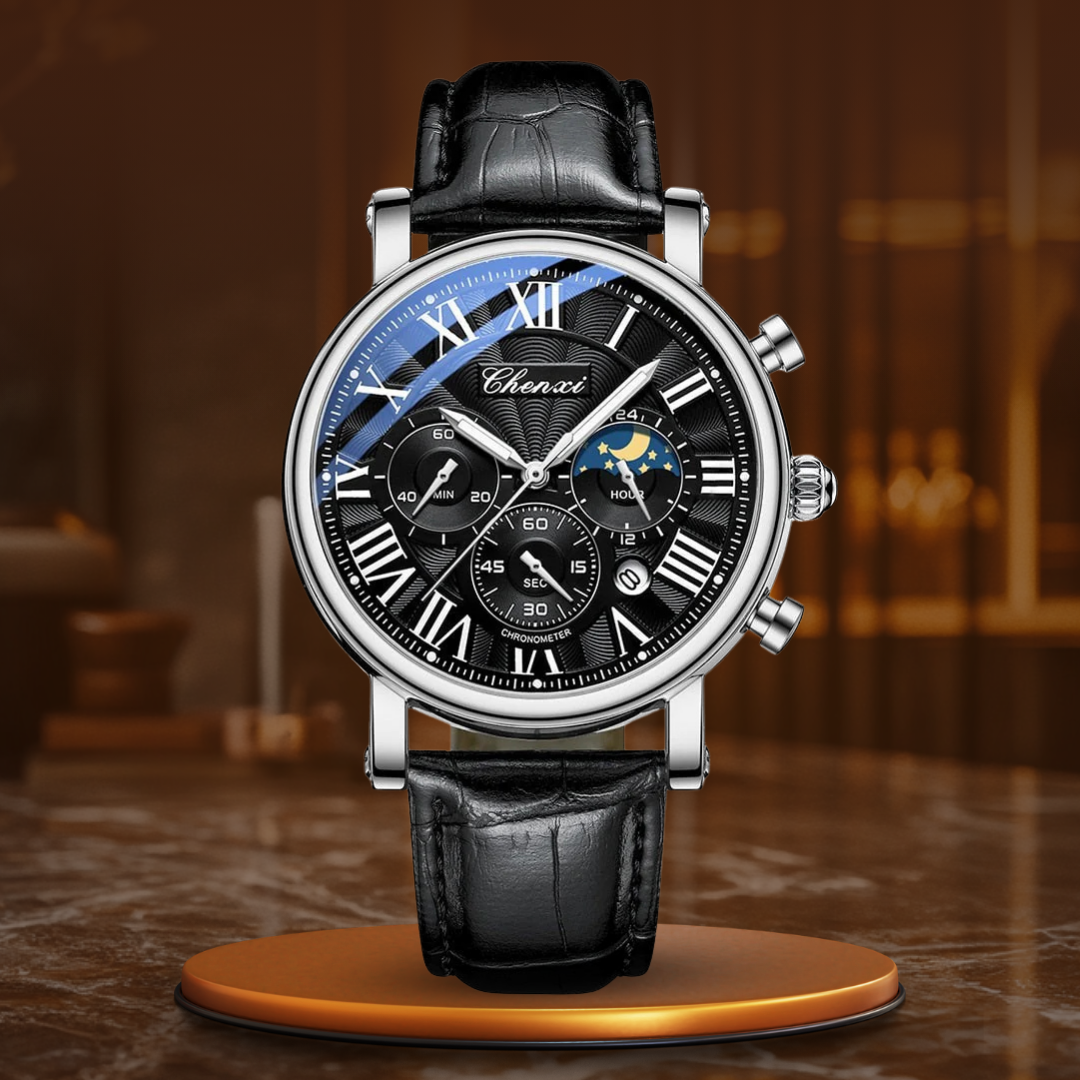 Luxus Lederarmband Quarzuhr