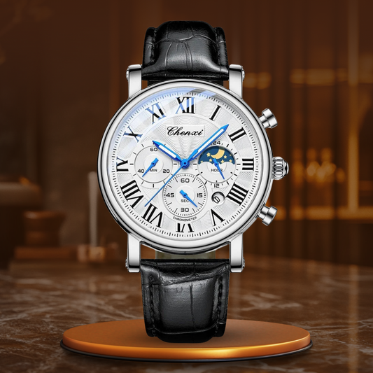 Luxus Lederarmband Quarzuhr
