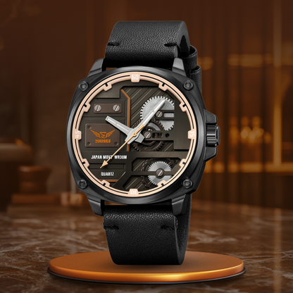 Quarz Leder Herren Uhr