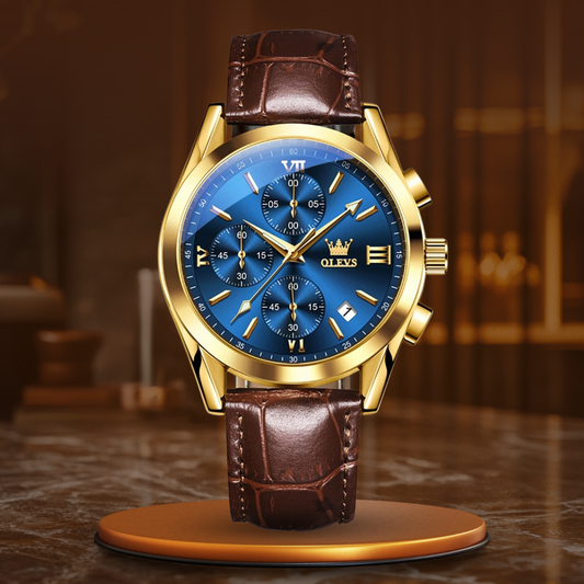 Quarz Luminös Chronograph Uhr