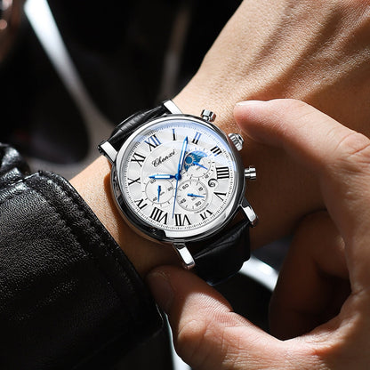 Luxus Lederarmband Quarzuhr