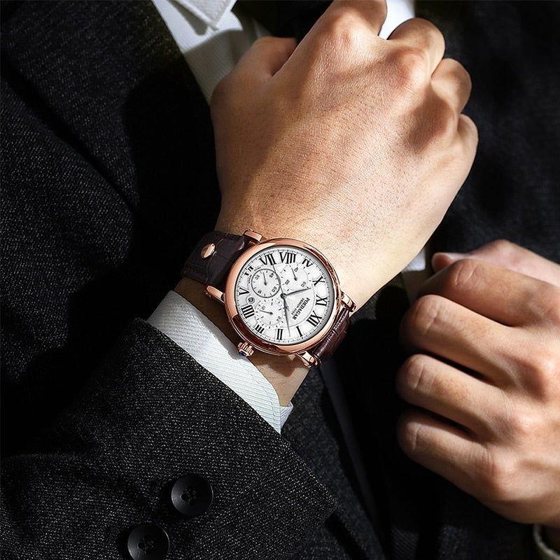 Luxus Freizeitmoderne Chronographenarmbanduhr